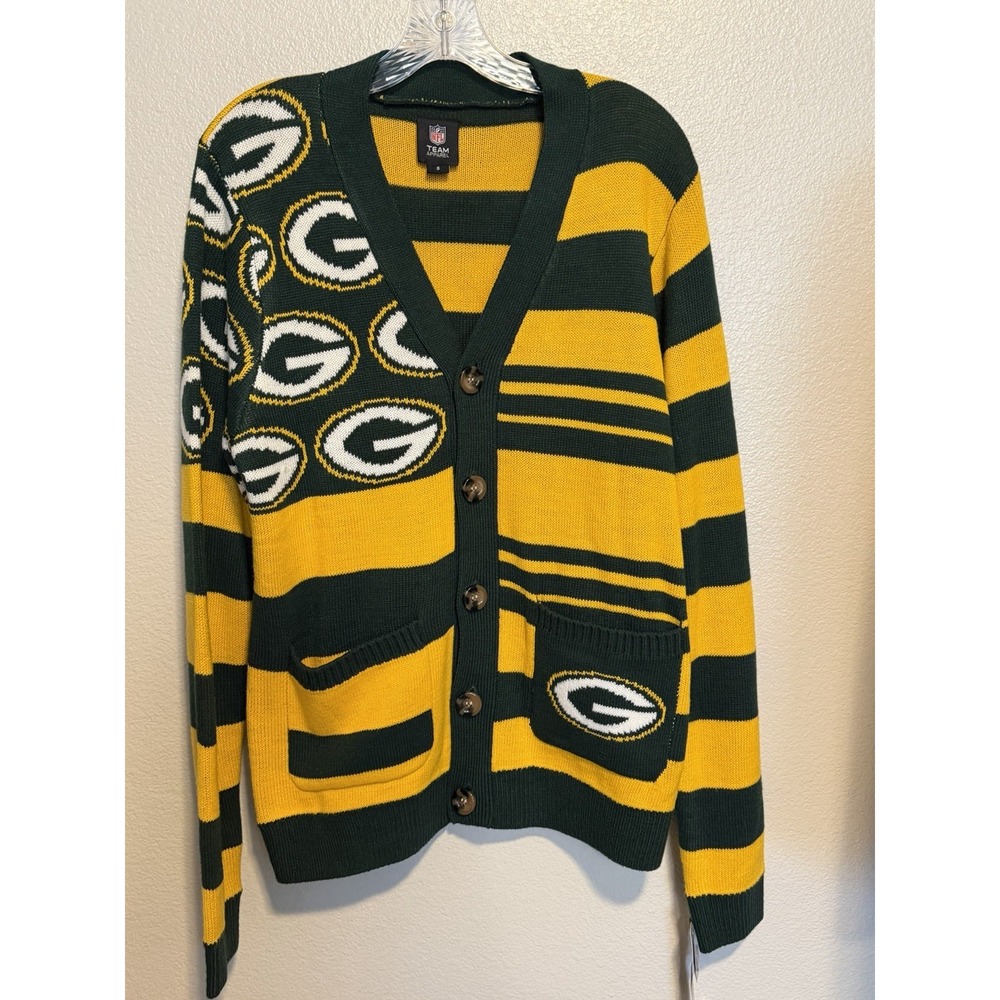 NFL Team Apparel Wisconsin GREEN BAY PACKERS Button Cardigan Sweater sz.S NWT